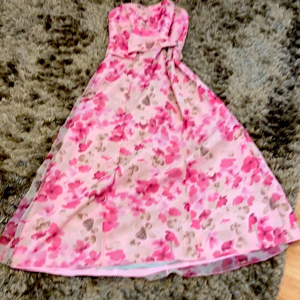 Pink floral maxi dress size 12